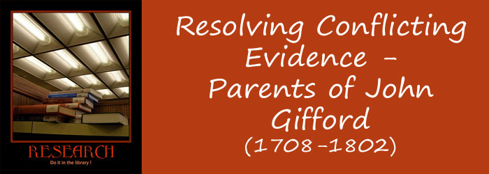 Who Were the Parents of John Gifford Who Married Comfort Hart?